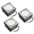 ledscom.de 3x GX53 Pflasterstein Bodeneinbauleuchte NEOLUM für außen, IP67, eckig, 10 x10cm, inkl. Lampengreifer