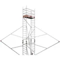 ALTEC Aluminium Fahrgerüst Rollfix 2.0 mit Ø150mm Rollen & Dreieckausleger, Made in Germany, maximale Arbeitshöhe 10 Meter 500 cm