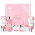 Geschenkset Frauen Rose Pflege Duschgel Körperbutter Handcreme Lotion