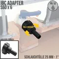 S60 x 6 IBC Adapter Tülle Stutzen drehbar 1 (25 mm) Container Fass Tank Zubehör..."