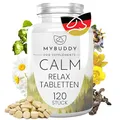 MYBUDDY Calm Relaxtabletten Hund Beruhigung mit Baldrian Hopfen Johanniskraut Kamille für alle Rassen Beruhigungsmittel für Hunde I Made in Germany (Calm Relaxtabletten, 120 Tabletten)