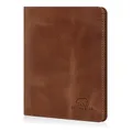 BROWN BEAR Ausweisetui Leder mit RFID-Schutz | Echtleder Vintage Braun | für Damen & Herren | Kartenetui ohne Münzfach | Geldbörse mit Fach für Kfz-Schein & 13 Karten - BB 8015 HBR