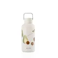 EQUA Timeless Edelstahl Trinkflasche – Ultraleicht & BPA-frei – 100% Auslaufsicher – 600 ml – Zeitloses Design – Silikonboden (Avocado)