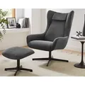 SalesFever »Daphne« Sessel mit Hocker drehbar grau