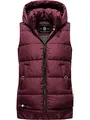 MARIKOO Damen warme Winter Steppweste mit Kapuze Zarinaa Wine Gr. XS