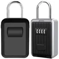 Schlüsseltresor Schlüsselsafe mit 4-stelliger Zahlencode, Wandmontage Schlüsselbox mit Bügel Große Kapazität Key Safe für Aussen Innen Auto Garage Home Office Schlüssel und Zugangskarte (Schwarz)
