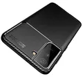 AVANA Hülle für Samsung Galaxy S21 5G Schutzhülle Flexibles Slim Case Schwarz Schutz Silikon TPU Schale Kratzfest Handyhülle Bumper Cover Carbon Optik