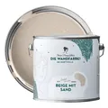 MissPompadour Extramatte Wandfarbe Beige mit Sand 2,5L Hochdeckend Spritzfrei