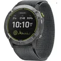 GARMIN Enduro - Edelstahl - Sportuhr mit Riemen - UltraFit Nylongewebe - grau - Handgelenkgröße: 110 - Grau