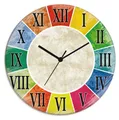 ARTland Glas Wanduhr Quarzuhr - schwarzer Zeiger Römische Zahlen Größe: 30x30 cm