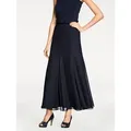 Godetrock HEINE, Damen, Gr. 50, blau (nachtblau), 100% Polyester, unifarben, lang, Röcke