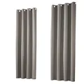 heimtexland ® 1 Paar Thermo- Verdunklungsgardinen Ösenschal Vorhänge Verdunkelnd Isolierend Blickdicht Verdunkelungsvorhänge HxB 145x135 Schlamm Typ139