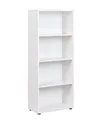 Inter Link - Bücherregal Standregal 4 Fächer Höhenverstellbare Böden Holzregal Wohnzimmer Arbeitszimmer Büro Arco 3 Masse in cm T: 30 x B: 60 x H: 145 Farbe Weiß