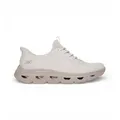 Skechers für Damen. 117629 Slip-Ins Bobs Sport Arc Waves beuge Hausschuhe (37), Beige, Wohnung, Schnürsenkel, Lässig