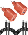 INIU für iPhone 17 Schnellladegerät, 30W USB C + USB A Mehrfach Netzteil und Ladekabel, PD 3.0 Ladestecker, USB C Handy Netzteil Power Adapter iPhone 17 16 Pro Max, Xiaomi 17 Redmi, Samsung S25 Ultra