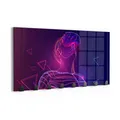 DEQORI Kleiderhaken Glas 60x30 cm 'Mann mit VR-Brille' Wand Garderobe abwischb.