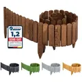 Garronda Rasenkante Beeteinfassung Holz Rollzaun Flexibler Rollborder Länge: 2m GD-0046 braun 200 cm x 40 cm