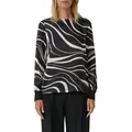 s.Oliver BLACK LABEL Langarmshirt mit All-Over Print schwarz 38 EU