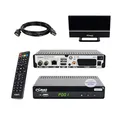 Comag SL65T2 DVBT2 Receiver Bundle mit aktiver DVBT2 Antenne, DVB-T2 Receiver mit Aufnahmefunktion und Dolby Digital Plus Unterstützung, 12V-Netzteil, Ideal für Camping, PVR Ready
