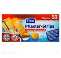 FIGO Wundpflaster 50 Pflaster-Strips Braun - Mixgrößen, wasserabweisend (Stück, 50 St., Pflaster-Strips), Pflasterstrips Pflasterpackung Pflaster Wundpflaster