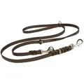 CopcoPet Hundeleine Fettlederleine Hundeleine geflochten dreifach verstellbar, Leder, Führerleine, zum umhängen, pflanzlich gegerbt, verschiedene größen braun 2,80 m x 12 mm