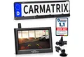 CARMATRIX Solar 1 Rückfahrkamera (Solar Funk Video Rückfahrsystem im Nummernschild Kennzeichenhalter, Rückfahrkamera Solarpanel Akku Digital kabellos ohne Bohren)