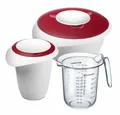 WESTMARK Rührschüssel Back-Set, 3-tlg.: 1 Rührschüssel 2,5 l, 1 Quirltopf 1 l, 1 Messkanne, SAN, PP, PE, Made in Germany