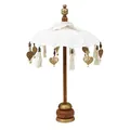 Kleiner Tischschirm aus Bali Garten Schirm Dekoration Party Partyschirm Handarbeit Orient Dekoschirm ca. 40 cm Weiß