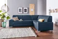 DOMO collection Ecksofa Anzio in kubischer Formensprache, flache Armlehnen, L-Form, Wahlweise mit Bettfunktion und Federkern für hohen Sitzkomfort