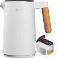 Balter Wasserkocher hochwertiger Teekocher aus Edelstahl, 1.5 l, 2200,00 W, kabelloser Wasserkocher mit Temperatureinstellung, BPA frei