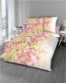 Kaeppel Mako-Satin Bettwäsche Wild Paradise Blumen 100% Baumwolle Reißverschluss Bettbezug Kissenbezug Bettgarnitur Bettwäsche-Set 155x220 cm Weiß