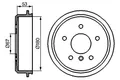 2x BOSCH 0 986 477 096 Bremstrommel für MERCEDES-BENZ