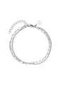 Purelei® Double Elegance Armband – doppelreihige Kombination aus Gliederkette & Snake-Chain, wasserfest & verstellbar – Edelstahl, 14K vergoldet, 18K rosévergoldet oder silberfarben (Silver)