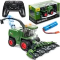 COIL RC-Traktor, Bauernhof Traktor, Mähdrescher Truck, Bauernhofspielzeug, Dampfeffekt, Ferngesteuert, Maßstab: 1:24,Frequenz: 2,4 GHz,Ton,Licht,... - Grün