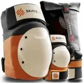 SKATEWIZ Protektoren-Set SHIELD - Skateboard Schonerset für Jugendliche und Erwachsene (Inliner Protektoren Damen Ellbogenschützer Herren, 7-tlg., Handschoner, Ellbogenschoner & Knieschoner Set), Rollschuhe, Schlittschuhe Damen & Skateboard M/L - Erwachsene - Best Fit
