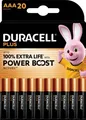 Duracell Plus Power Boost Micro (AAA)-Batterie Alkali-Mangan 1.5V 20St.