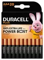 DURACELL Batterien PLUS Alkali-Mangan Micro AAA 1,5 V, 20 St. 1 Pack = 20 St.