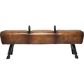 Kare Design Bank Gym Gabby 153cm, gepolsterte, schmale Sitzbank, Leder Sitzbank, braun (H/B/T) 60x153x33cm
