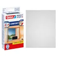 tesa Insect Stop Klett Fliegengitter Premium für Fenster, Insektenschutz mit starkem Klettband, rückstandsfrei entfernbar, zuschneidbar, ohne Bohren - 100 cm x 100 cm - Anthrazit (Durchsichtig)