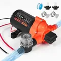 Vevor Membranpumpe, 12 V Dc, 15,1 L/min, Selbstansaugende 3-kammer-membranwasserpumpe Mit Automatischem Druckschalter, 2,75 Bar Druck, Für Wohnmobil, Wohnwagen, Schiff, Yacht, Autowäsche