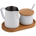631 Milch und ZuckerSet, 5tlg. Set, Bambus, Edelstahl, antihaft beschichtet, ...