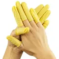 EUROPAPA Finger- und Zehenschutz Fingerlinge Latex (200-tlg., Fingerschutz für Kosmetik, Reinigung), Antistatisch Allgemeine Fingerlinge aus Gummi gelb L