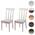 2er-Set Esszimmerstuhl HWC-G46, Küchenstuhl Stuhl, Stoff/Textil Massiv-Holz ~ helles Gestell, grau