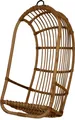 KRINES HOME Hängeschaukel/Hängesessel aus ungeschältem Natur-Rattan - Hängekorb naturbelassen