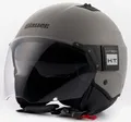 Blauer Motorradhelm BET Monochrome Jethelm, integriertes Sonnenvisier