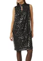 Comma Kurzes Paillettenkleid mit Cut-Out
