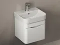 Aqua Bagno | Badmöbel Set Piccolo 2.0, Waschtisch mit Unterschrank, Badezimmerschrank, Keramik, Badschrank | Weiß | 48cm