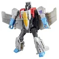 Transformers Cyberworld Cyber Changers Starscream, 10 cm große Action-Figur mit 4 Schritten zur Verwandlung zum Jet-Fahrzeug, Superheld für lustige für Kinder ab 6 Jahren