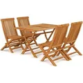 vidaXL 5-tlg Garten-Essgruppe Massivholz Teak Modell 23