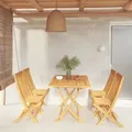 vidaXL 5-tlg. Garten-Essgruppe Massivholz Teak